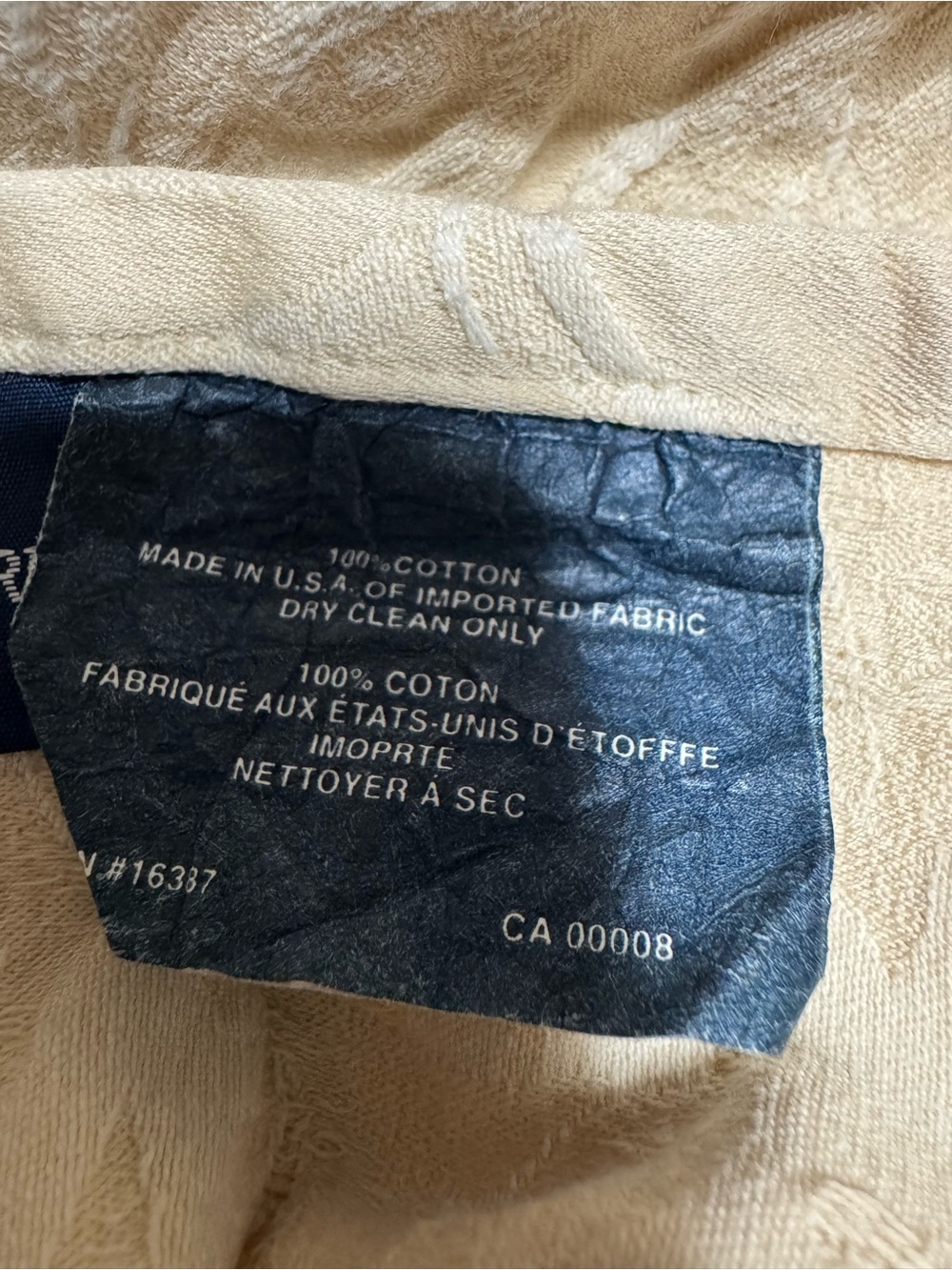 Vtg Ralph Lauren Pillow Sham Ruffles Textured Jacquard Floral Pattern Cream King - Picture 9 of 10